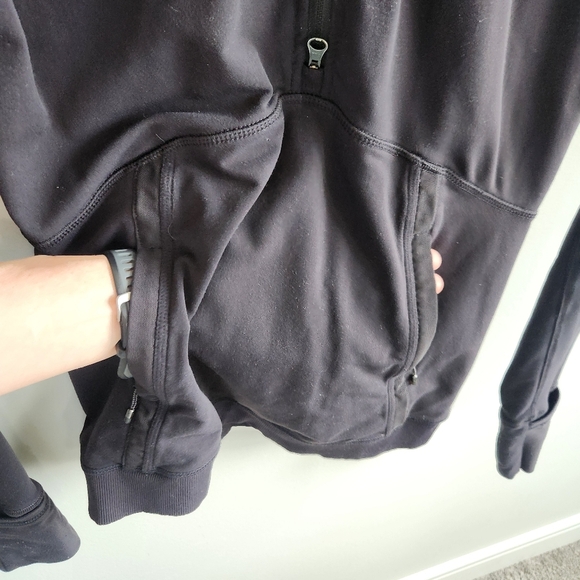 Lululemon Winter Sprinter Hoodie Half Zip Black Running Hooded Pullover Size 6 - Picture 7 of 13